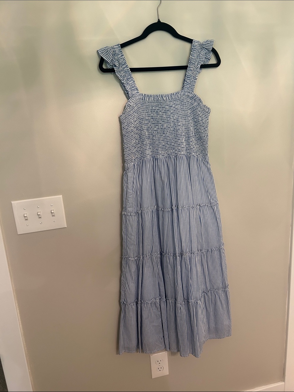 J. Crew Blue and White Striped Sundress